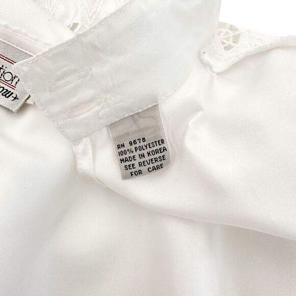 The Ascot Collection by Lady Arrow Broderie Anglaise Top Vintage 70s High Neck - Picture 6 of 7